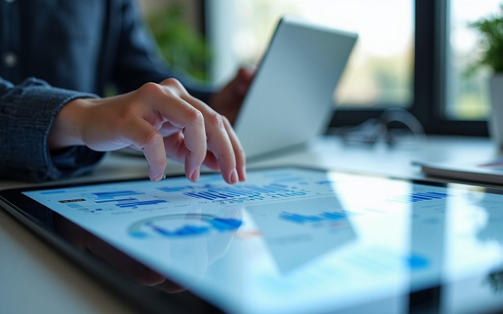 Professional UX Designer analyzing interactive data screens