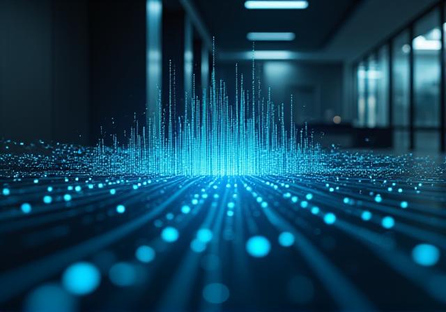 Futuristic holographic data visualization concept